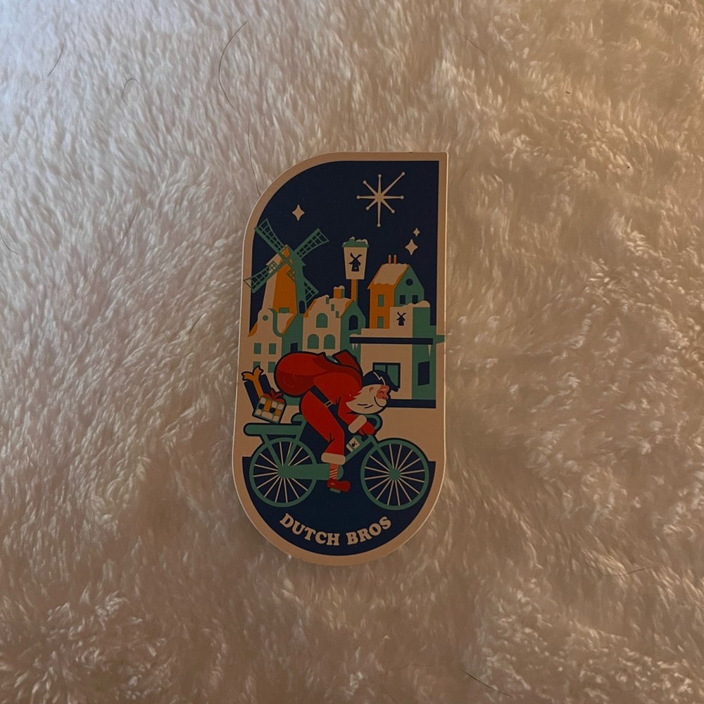 Dutch Bros Sticker Santa Bike